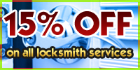 15% off on all locksmith services.